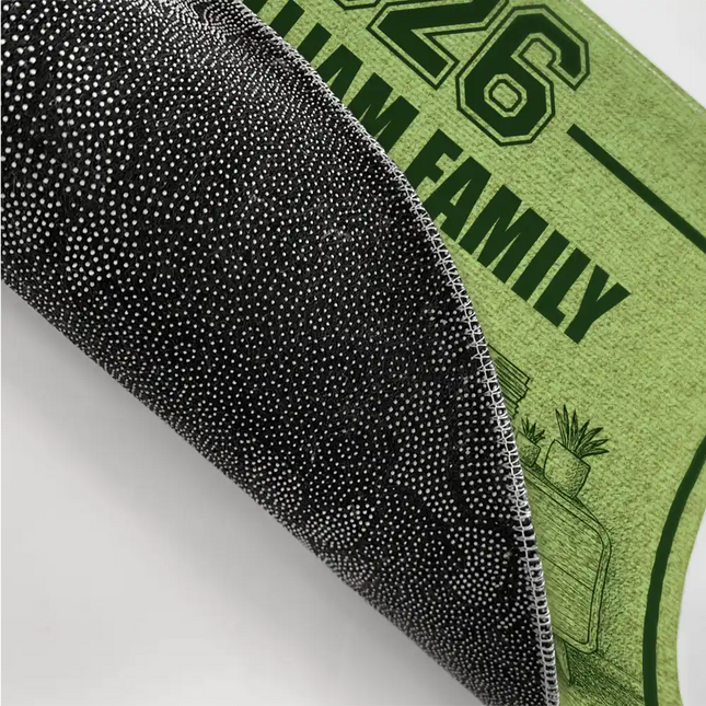 3D Effect Family Sitting Together - Personalized Doormat