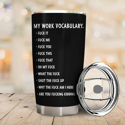 3D Effect Funny Chicken F-CAW-F My Work Vocabulary - Personalized Tumbler
