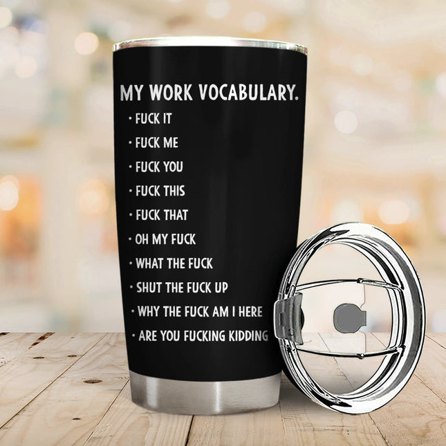 3D Effect Funny Chicken F-CAW-F My Work Vocabulary - Personalized Tumbler