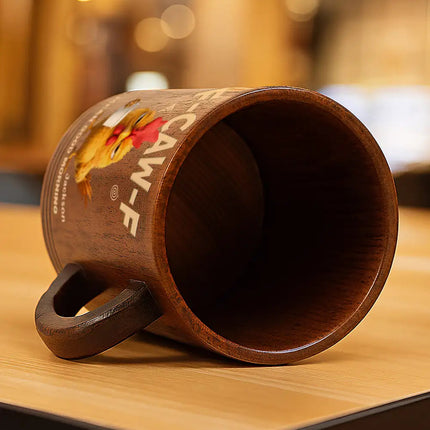 3D Effect Funny Chicken F-Caw-F I Mean Good Morning - Personalized Wooden Mug