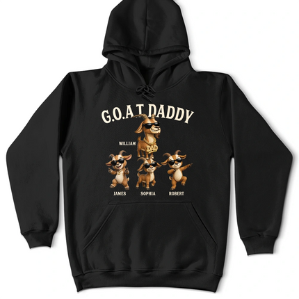 3D Effect Goat Dad And Kids - Personalized T Shirt