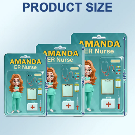 3D Effect Nurse Job Title Pack Packaging - Personalized Acrylic Car Hanger