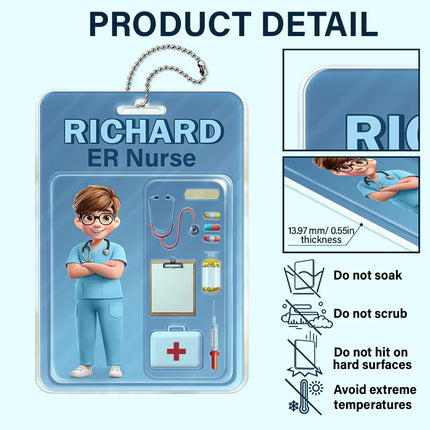 3D Effect Nurse Job Title Pack Packaging - Personalized Acrylic Car Hanger