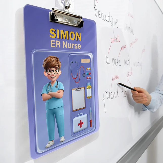3D Effect Nurse Job Title Pack Packaging - Personalized Acrylic Clipboard