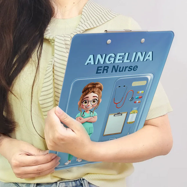 3D Effect Nurse Job Title Pack Packaging - Personalized Acrylic Clipboard