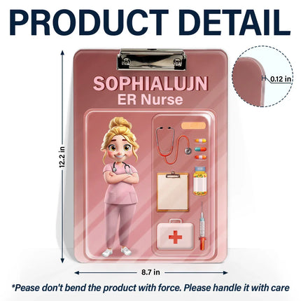 3D Effect Nurse Job Title Pack Packaging - Personalized Acrylic Clipboard