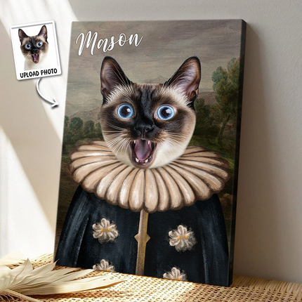 Custom Photo Funny Pet Portrait - Personalized Customized Canvas - Gift For Pet Lovers