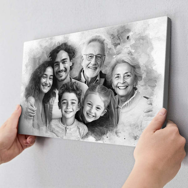 Custom Combine Photo Loved One, Family Portrait From Different Photos - Memorial Gift For Family Member