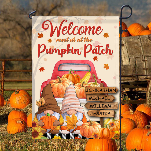 Personalized Family Fall Meet Us At Custom Flag, Fall Garden Decor, Family Gift