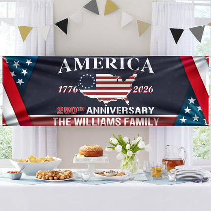 Personalized Family Name America 250th Anniversary Banner