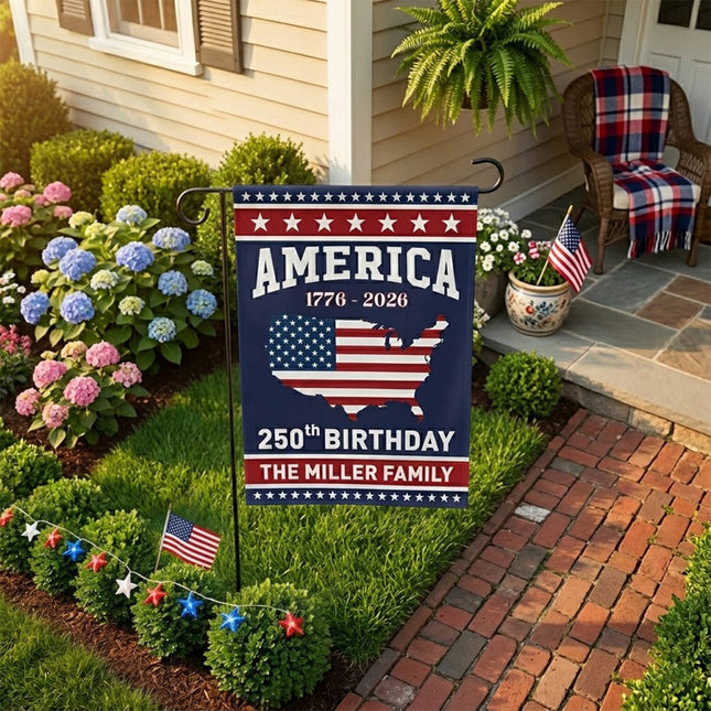 America?s 250th Birthday - Customized Personalized Flag - Special Gift for Family Members