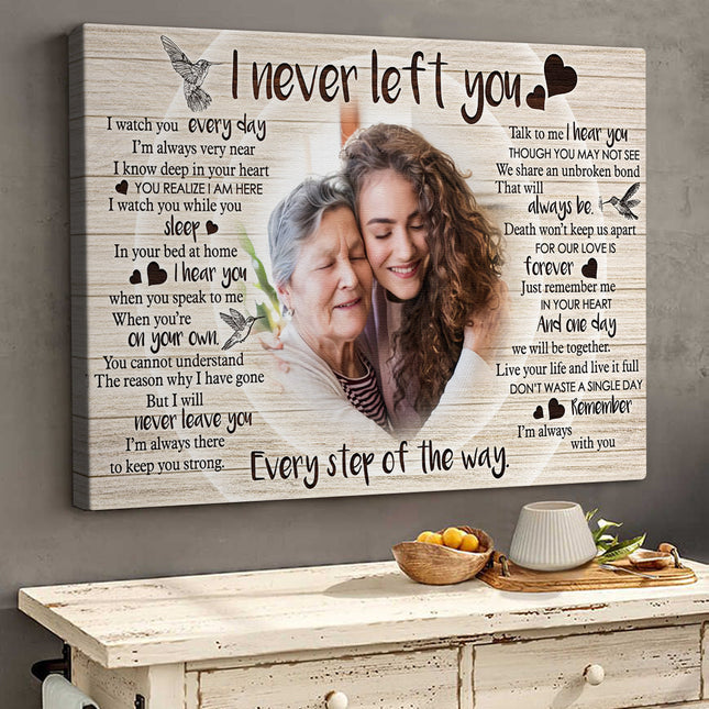 Never Left You Canvas - Customize Portrait With Mother - Personalized Customized Canvas - Gift For Father
