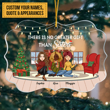 Always Sisters - Personalized Acrylic Ornament - Christmas, New Year Gift For Sistas, Sister, Soul Sisters