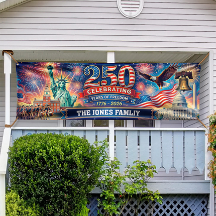 Personalized USA 250th Anniversary Semiquincentennial 1776-2026 Banner