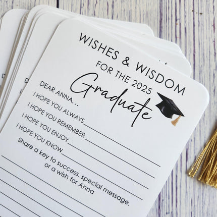 Set of 12 Graduation Wishes Cards - Advice Cards for Graduation Party - Graduation gift
