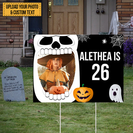 Custom Photo And Text Birthday & Halloween Yard Sign Happy Birthday Personalized Yard Sign