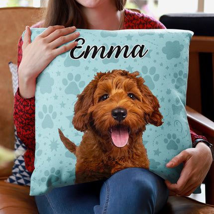 Custom Photo I Love My Dog - Dog & Cat Personalized Photo Pillow