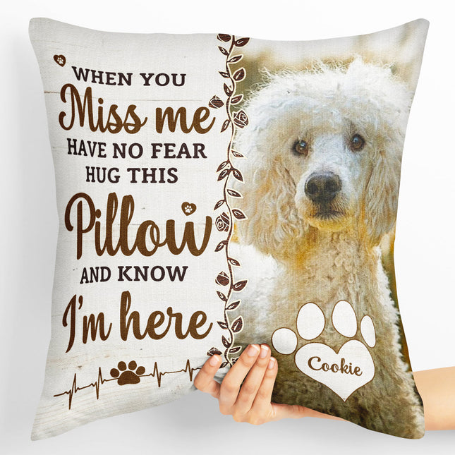 Custom Photo Hug This Pillow Then You Know I'm Here - Personalized Pillow