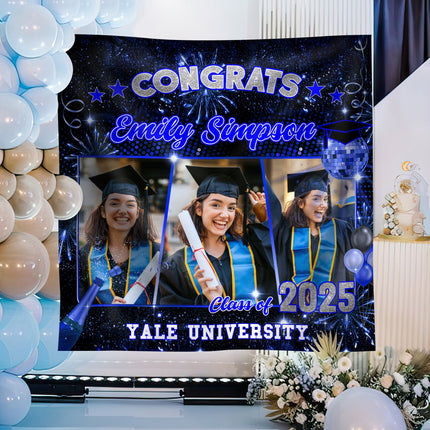 Custom Photo Class of 2026 Graduation Party Backdrop For Grad Party Decorations