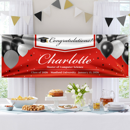 Custom Name Congratulations Banner 2026 - Graduation Decor Gift