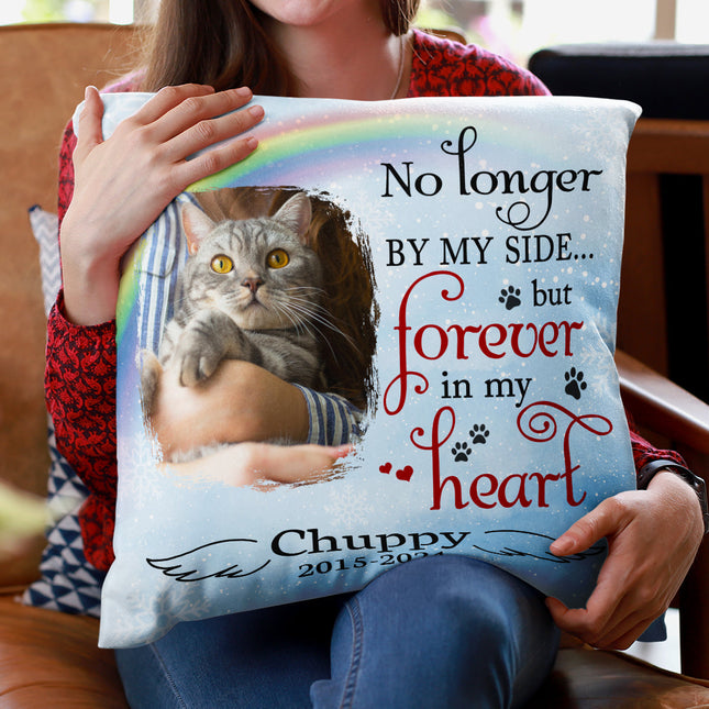 No Longer By Our Side But Forever In Our Hearts - Personalized Pillow