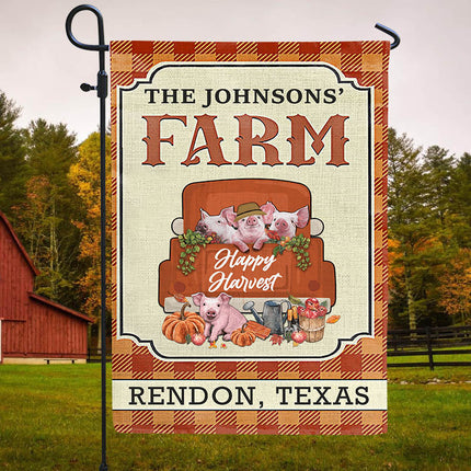 Autumn Farm Happy Harvest, Fall Season, Custom Flag