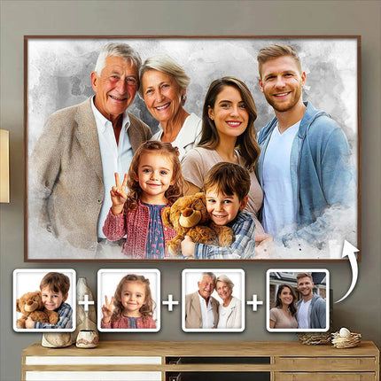 Add Loved One to Photo, Family Portrait From Different Photos, Memorial Gift for Dad Mom, Add Passed Away