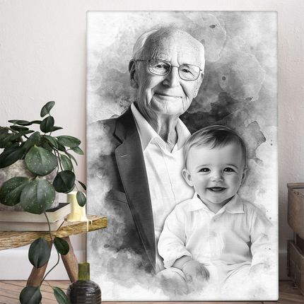 Add Deceased Loved One to Photo, Family Portrait Different Photos, Combine Photos Canvas
