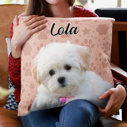 Custom Photo I Love My Dog - Dog & Cat Personalized Photo Pillow