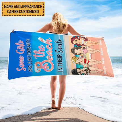 Personalized Custom Beach Towel Birthday Summer Gift For Beach Lovers, Besties, Soul Sisters, Sistas