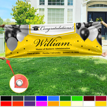 Custom Name Congratulations Banner 2026 - Graduation Decor Gift
