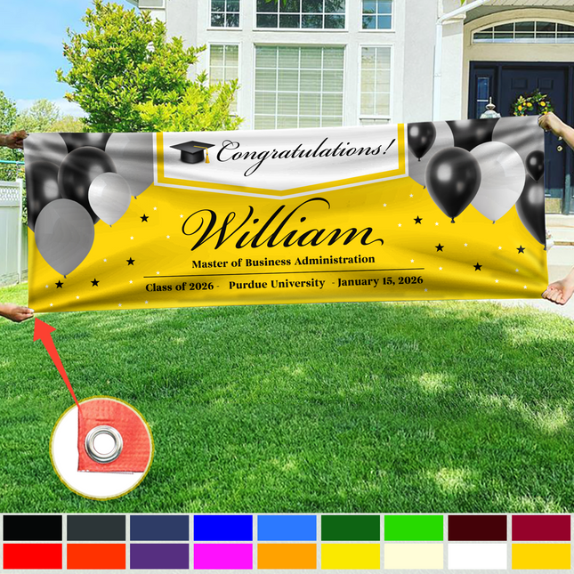 Custom Name Congratulations Banner 2026 - Graduation Decor Gift