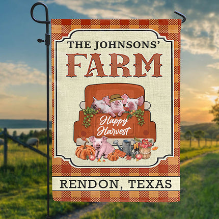 Autumn Farm Happy Harvest, Fall Season, Custom Flag