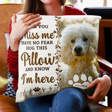 Custom Photo Hug This Pillow Then You Know I'm Here - Personalized Pillow