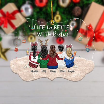 Personalized Acrylic Ornament Besties Forever Christmas Gift For Sista, Soul Sister, Best Friend
