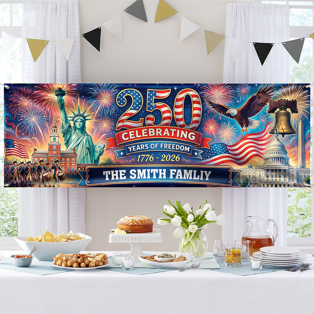 Personalized USA 250th Anniversary Semiquincentennial 1776-2026 Banner