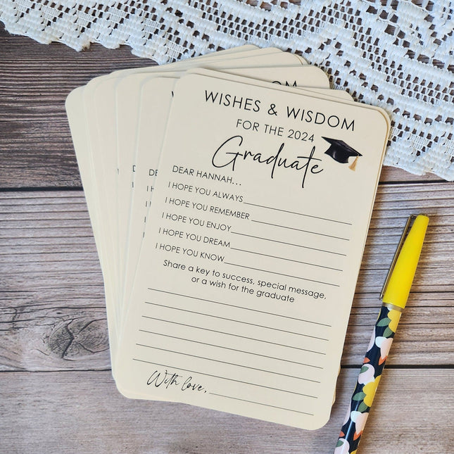 Set of 12 Graduation Wishes Cards - Advice Cards for Graduation Party - Graduation gift
