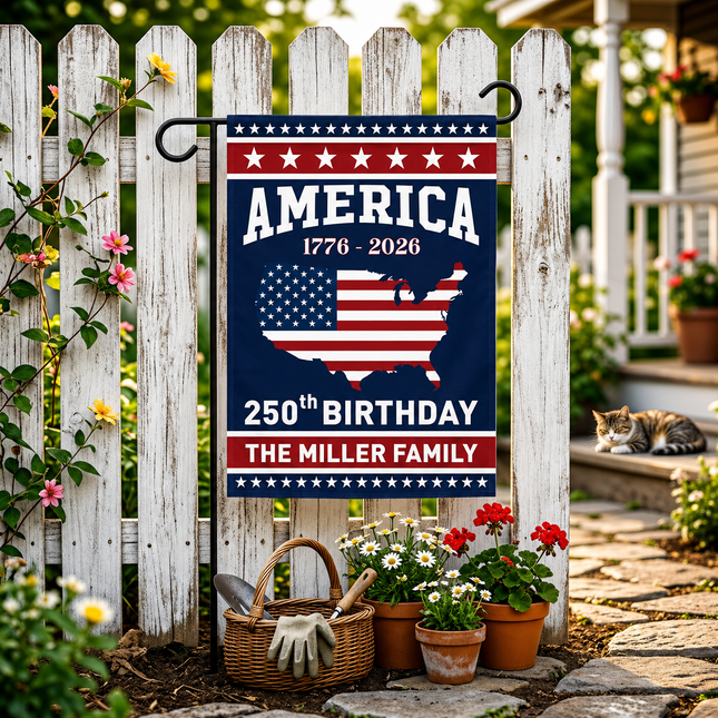America?s 250th Birthday - Customized Personalized Flag - Special Gift for Family Members