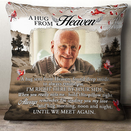 Custom Photo Hugs From Heaven - Personalized Pillow