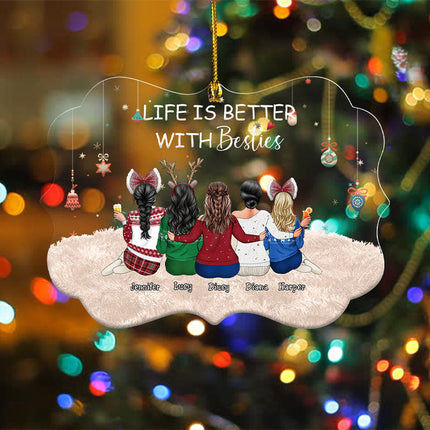 Personalized Acrylic Ornament Besties Forever Christmas Gift For Sista, Soul Sister, Best Friend
