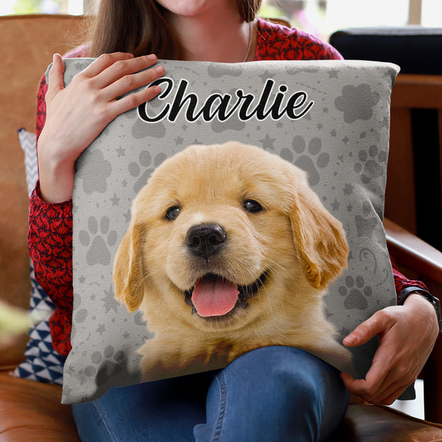 Custom Photo I Love My Dog - Dog & Cat Personalized Photo Pillow