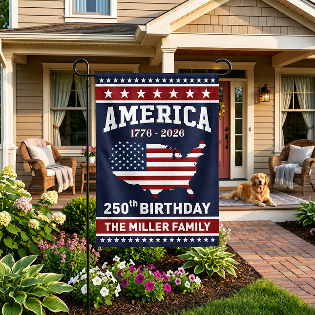 America?s 250th Birthday - Customized Personalized Flag - Special Gift for Family Members