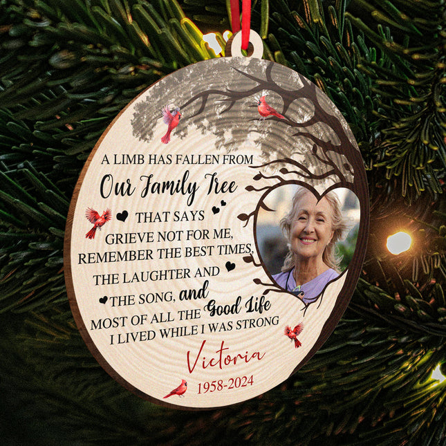 Custom Photo Memorial A Limb Has Fallen - Personalized Wooden Cutout Ornament