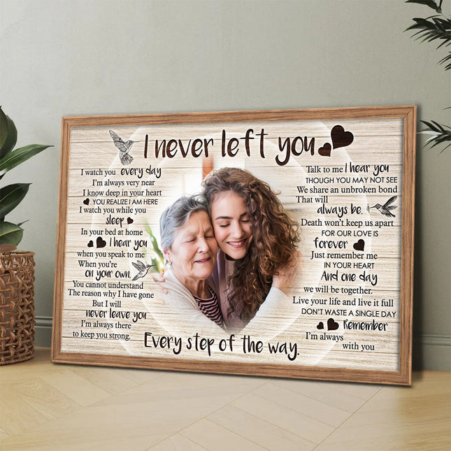 Never Left You Canvas - Customize Portrait With Mother - Personalized Customized Canvas - Gift For Father