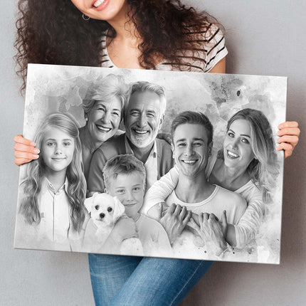 Custom Combine Photo Loved One, Family Portrait From Different Photos - Memorial Gift For Family Member