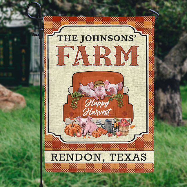 Autumn Farm Happy Harvest, Fall Season, Custom Flag