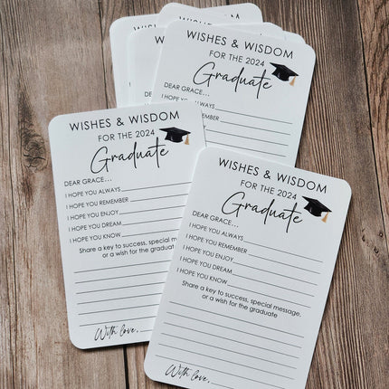 Set of 12 Graduation Wishes Cards - Advice Cards for Graduation Party - Graduation gift