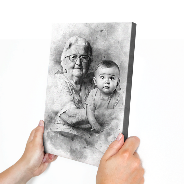 Add Deceased Loved One to Photo, Family Portrait Different Photos, Combine Photos Canvas