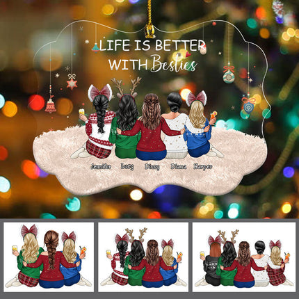 Personalized Acrylic Ornament Besties Forever Christmas Gift For Sista, Soul Sister, Best Friend
