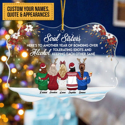 Soul Sister Ornament - Personalized Acrylic Ornament - Birthday, Xmas Gift, Christmas Gift For Besties, BFF, Soul Sisters